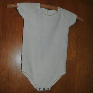 Analogie by Lil Legs White Textured 100% Cotton One Piece Bodysuit Top 24M